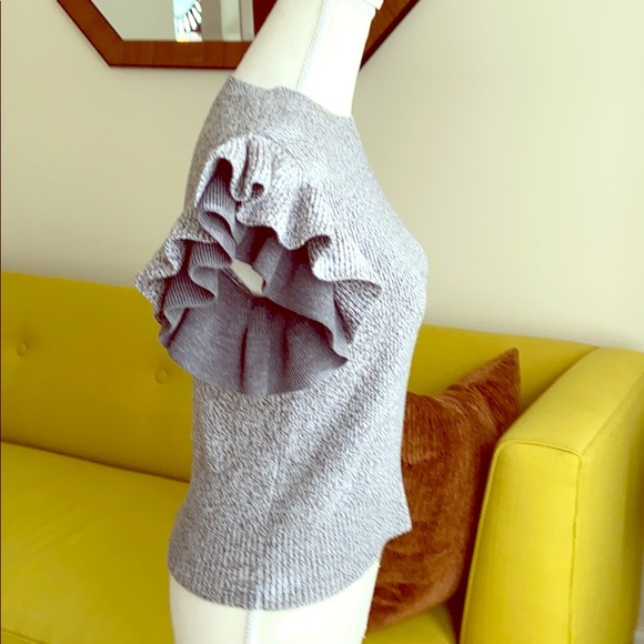 Club Monaco Ruffle Sleeve Sweeter - Picture 3 of 3